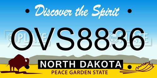 OVS8836 North Dakota License Plate