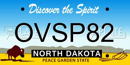 OVSP82 North Dakota License Plate