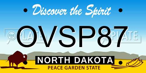 OVSP87 North Dakota License Plate