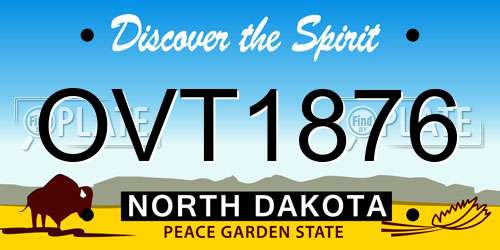 OVT1876 North Dakota License Plate