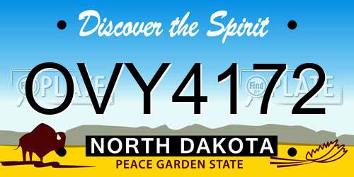 OVY4172 North Dakota License Plate