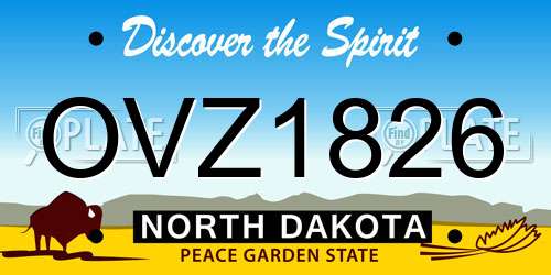 OVZ1826 North Dakota License Plate