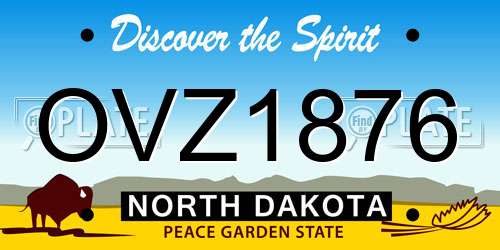 OVZ1876 North Dakota License Plate