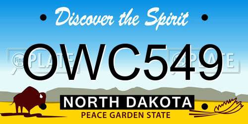 OWC549 North Dakota License Plate