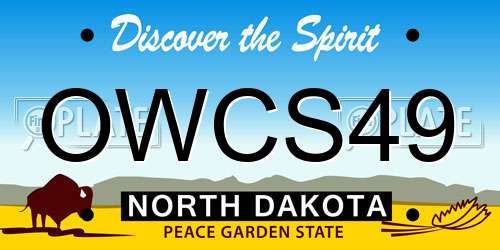 OWCS49 North Dakota License Plate