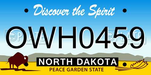 OWH0459 North Dakota License Plate
