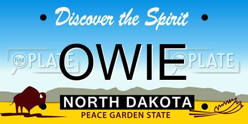 OWIE North Dakota License Plate