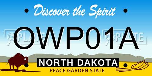 OWP01A North Dakota License Plate