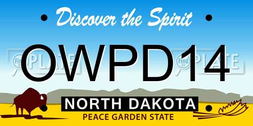 OWPD14 North Dakota License Plate