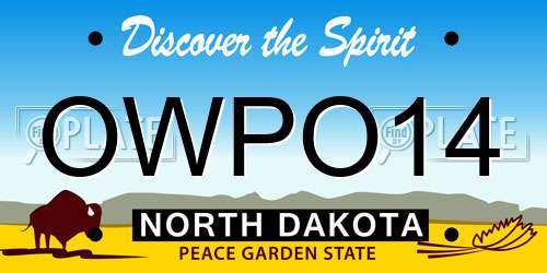 OWPO14 North Dakota License Plate