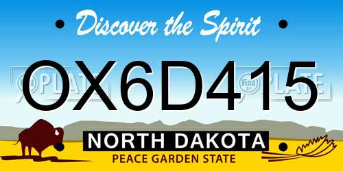 OX6D415 North Dakota License Plate