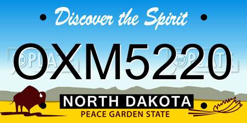 OXM5220 North Dakota License Plate