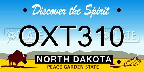 OXT310 North Dakota License Plate