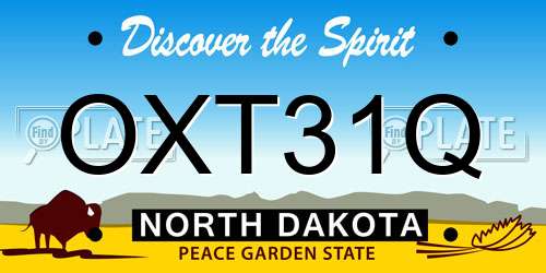 OXT31Q North Dakota License Plate