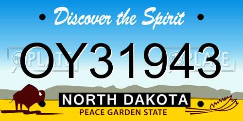 OY31943 North Dakota License Plate