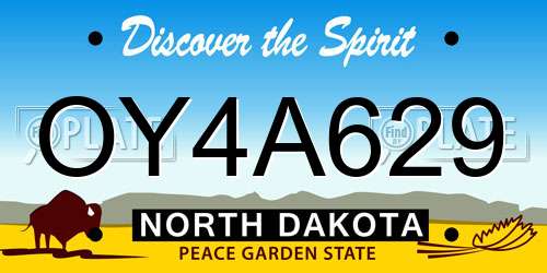 OY4A629 North Dakota License Plate
