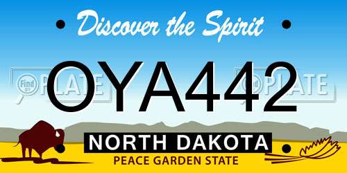 OYA442 North Dakota License Plate