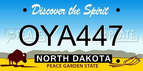 OYA447 North Dakota License Plate
