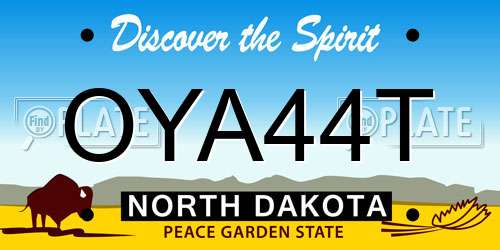 OYA44T North Dakota License Plate