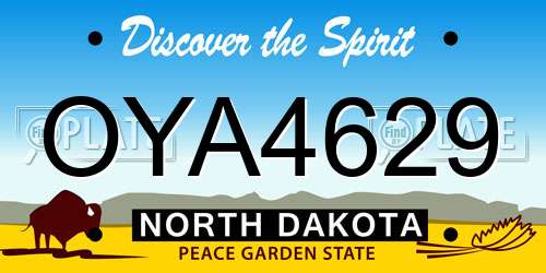 OYA4629 North Dakota License Plate