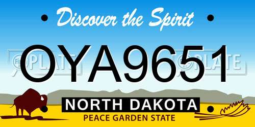 OYA9651 North Dakota License Plate