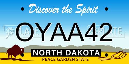 OYAA42 North Dakota License Plate
