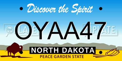 OYAA47 North Dakota License Plate