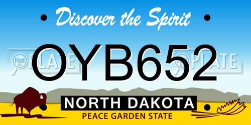 OYB652 North Dakota License Plate