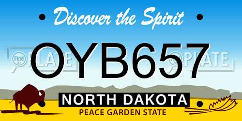 OYB657 North Dakota License Plate