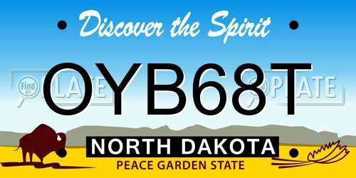 OYB68T North Dakota License Plate
