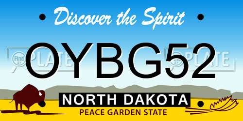 OYBG52 North Dakota License Plate