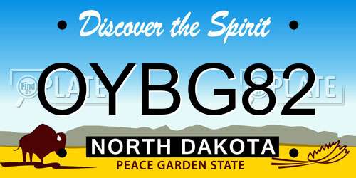 OYBG82 North Dakota License Plate