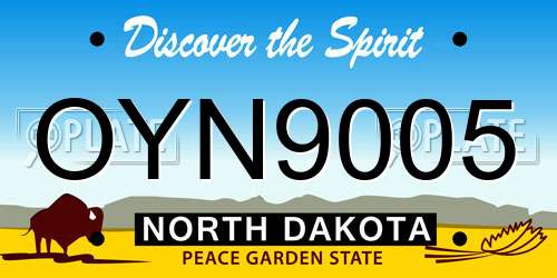 OYN9005 North Dakota License Plate