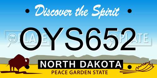 OYS652 North Dakota License Plate