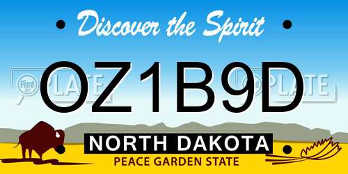 OZ1B9D North Dakota License Plate