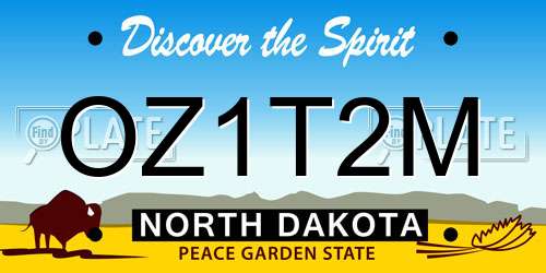 OZ1T2M North Dakota License Plate