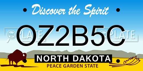 OZ2B5C North Dakota License Plate