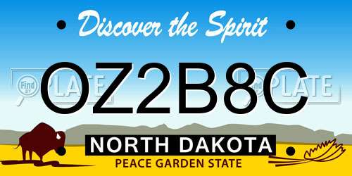 OZ2B8C North Dakota License Plate