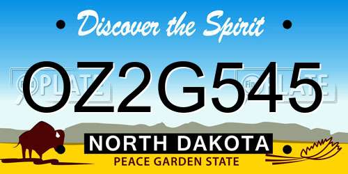 OZ2G545 North Dakota License Plate