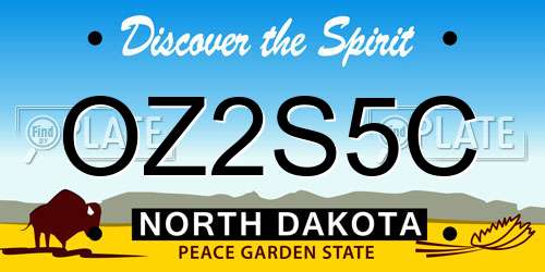 OZ2S5C North Dakota License Plate