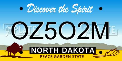 OZ5O2M North Dakota License Plate