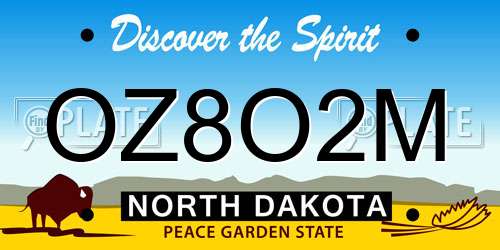 OZ8O2M North Dakota License Plate