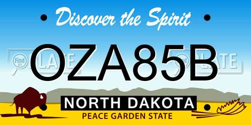 OZA85B North Dakota License Plate