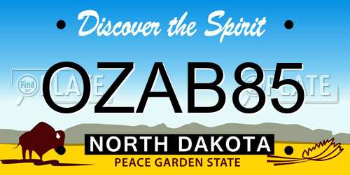 OZAB85 North Dakota License Plate