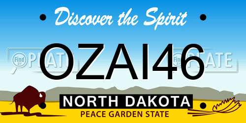 OZAI46 North Dakota License Plate