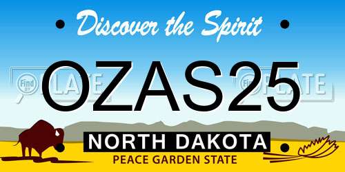 OZAS25 North Dakota License Plate