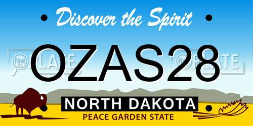 OZAS28 North Dakota License Plate
