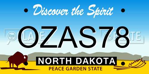 OZAS78 North Dakota License Plate