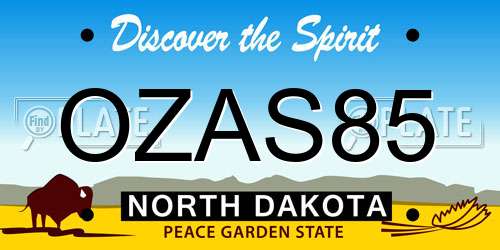 OZAS85 North Dakota License Plate