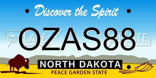 OZAS88 North Dakota License Plate
